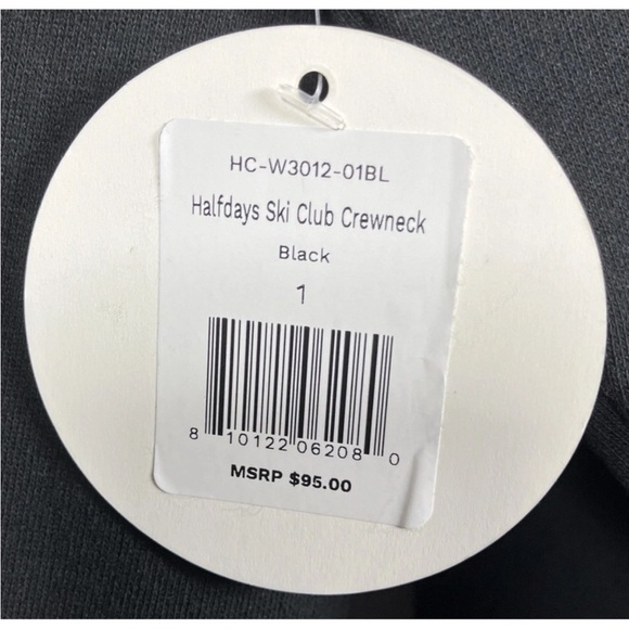 Halfdays Women's Ski Club Crewneck Sweatshirt Black Size 1 ‎ (XS/S) NWT $95 - Picture 4 of 8
